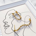 Merry Stud Ball Gold Layered Earrings