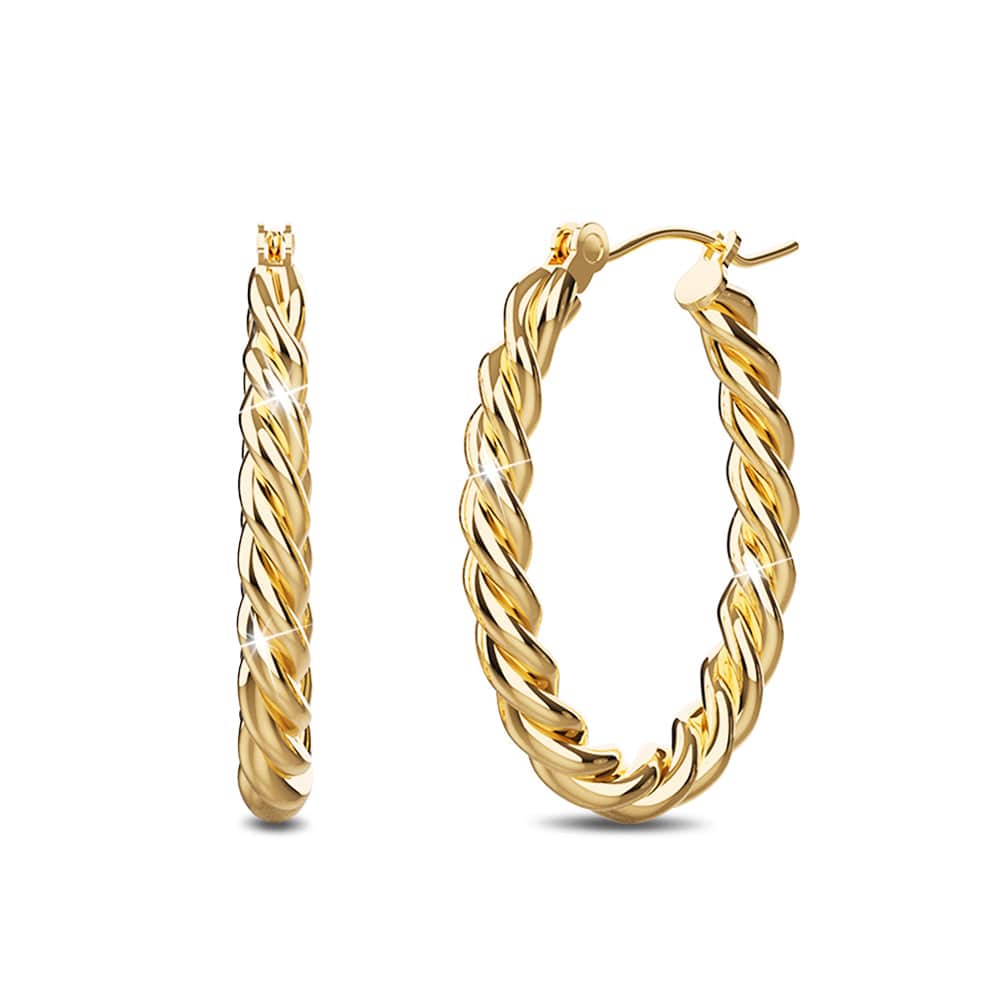 Intertwined Braid Hoop Gold Layered Earrings - Brilliant Co