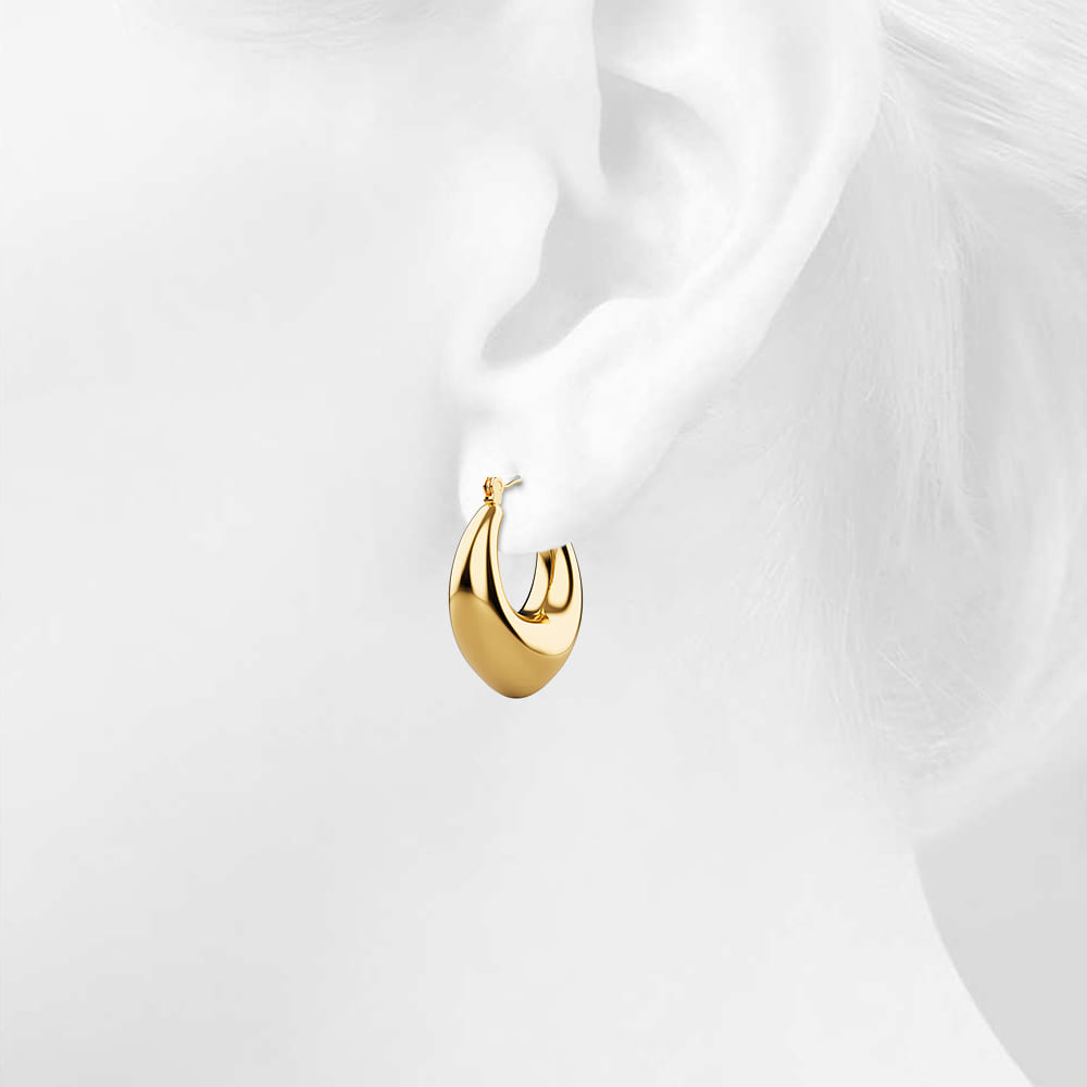 Dilan Solid Hoop Gold Earrings