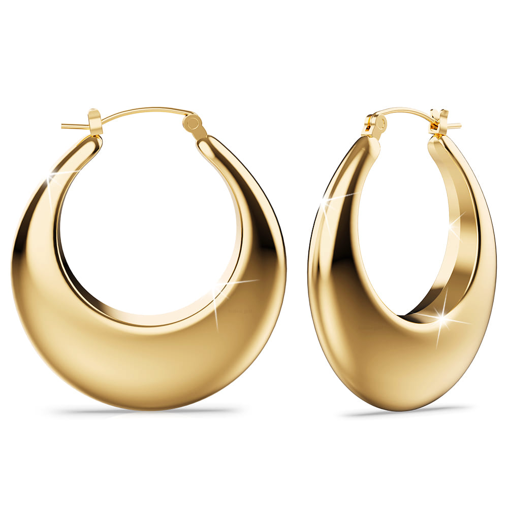 Maia Gold Stainless Steel Hoop Earrings