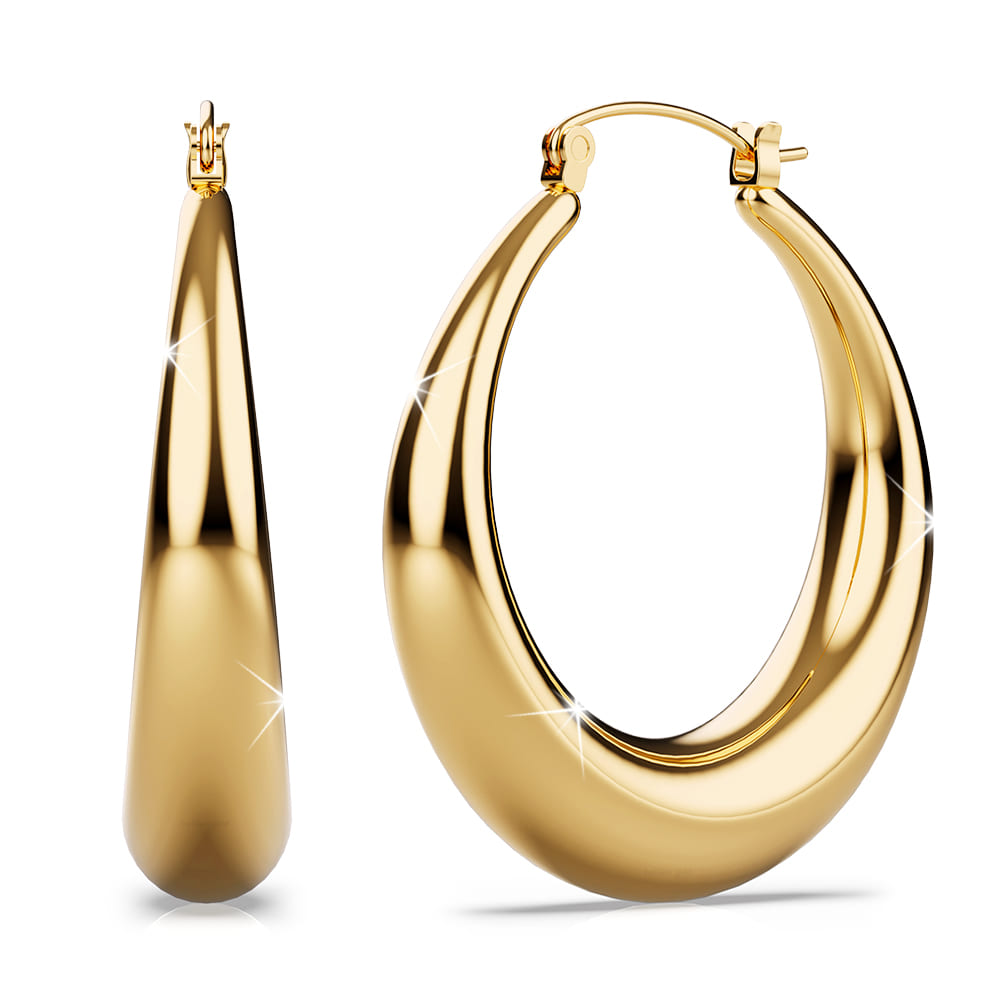 Csilla Gold Dome Hoop Earrings