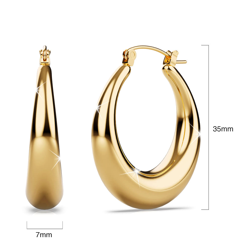 Csilla Gold Dome Hoop Earrings