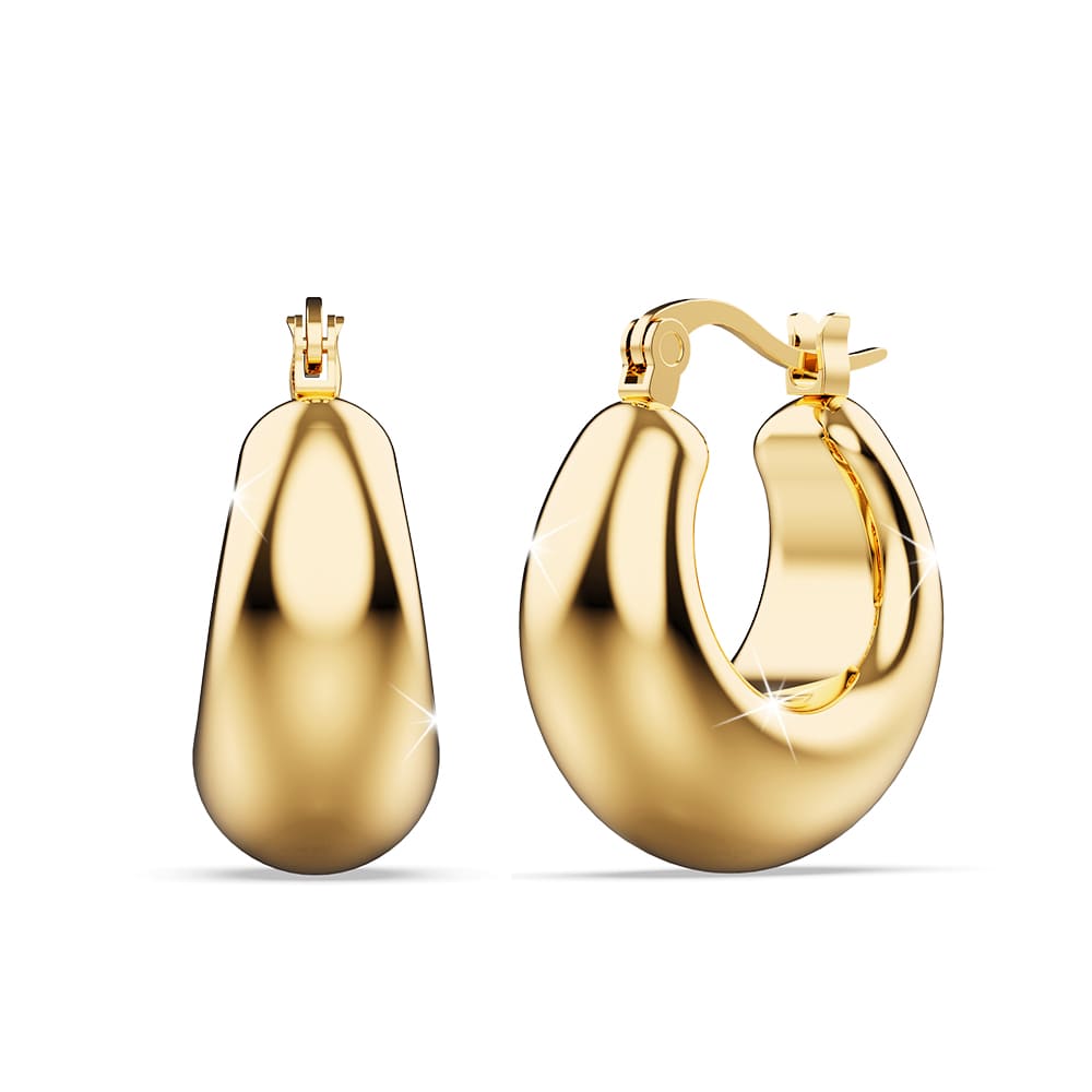 Aysu Gold Droplet Hoop Earrings