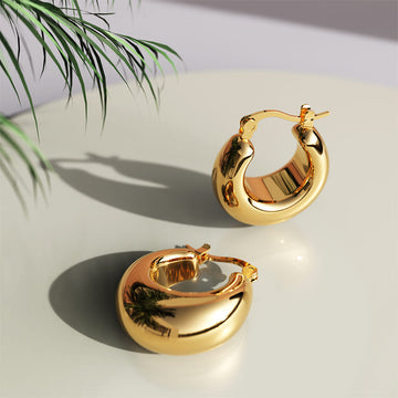 Aysu Gold Droplet Hoop Earrings