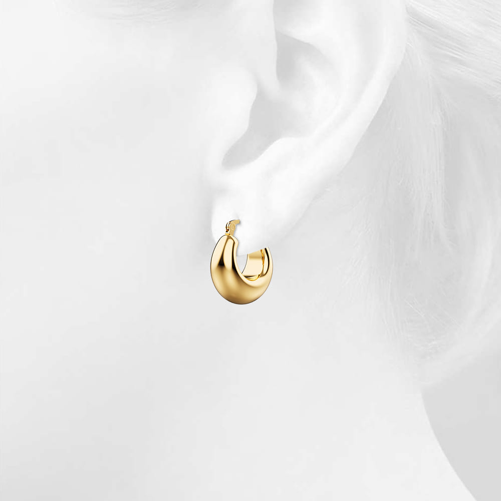 Aysu Gold Droplet Hoop Earrings