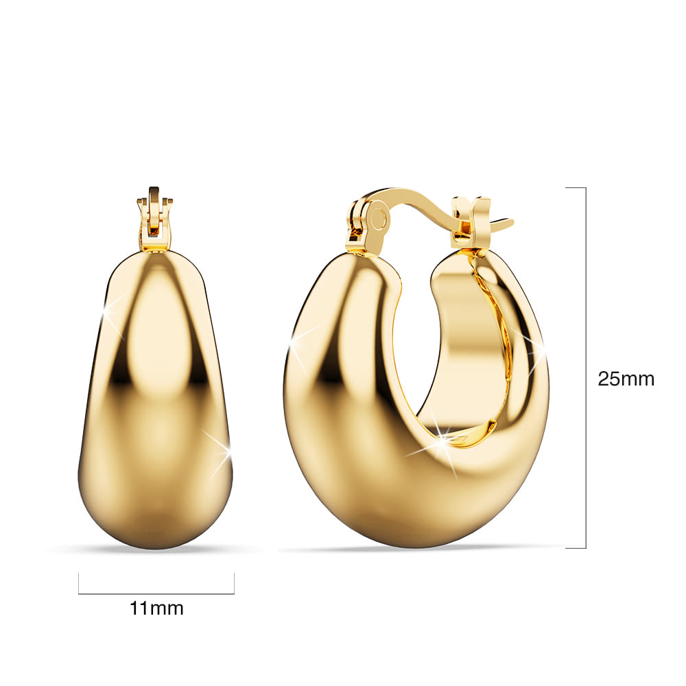 Aysu Gold Droplet Hoop Earrings