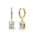 Faye Clear Rectangular Drop Pendant Hoop Earrings