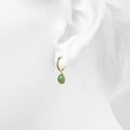 Green Aventurine Luminary Hoop Earrings in Gold