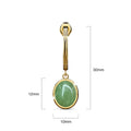 Green Aventurine Luminary Hoop Earrings in Gold
