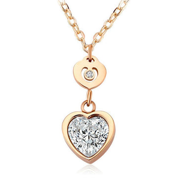 Heart Over Heart Necklace - Brilliant Co
