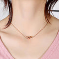 Single Knotted Tie Promise Necklace in Rose Gold Layered Steel Jewellery - Brilliant Co