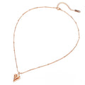 Lovey Peach Dual Chain Golden Pendant Necklace in Rose Gold Layered Steel Jewellery - Brilliant Co