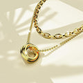 Multilayer 2 piece Swirl Pendant Necklace in Gold Layered Steel Jewellery - Brilliant Co