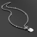 Diamond cut Belcher Chain T-lock Toggle Necklace in White Gold Layered Steel Jewellery - Brilliant Co