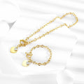 Diamond cut Belcher Chain T-lock Toggle Necklace in Gold Layered Steel Jewellery - Brilliant Co