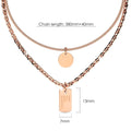 Multilayer 2 piece Data Necklace in Rose Gold Layered Steel Jewellery - Brilliant Co