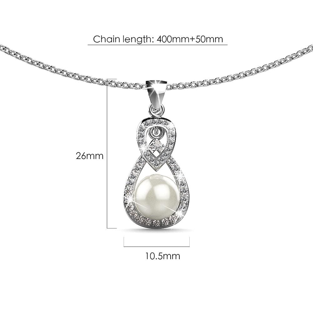 Diamond Drop Pearl White Gold Layered Necklace - Brilliant Co