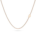 Bold Alphabet Letter Initial Charm Necklace in Rose Gold Tone - 14
