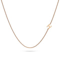 Bold Alphabet Letter Initial Charm Necklace in Rose Gold Tone - 30