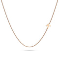 Bold Alphabet Letter Initial Charm Necklace in Rose Gold Tone - 42