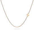 Bold Alphabet Letter Initial Charm Necklace in Rose Gold Tone - 50