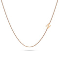 Bold Alphabet Letter Initial Charm Necklace in Rose Gold Tone - 54