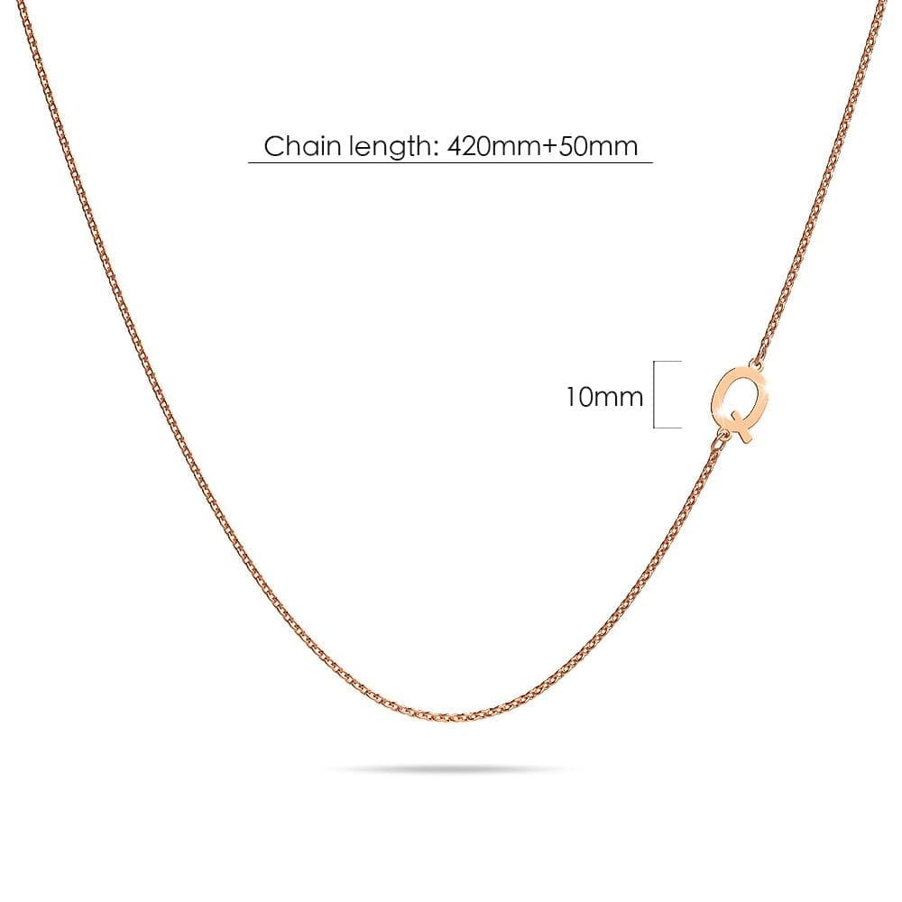 Bold Alphabet Letter Initial Charm Necklace in Rose Gold Tone - 68