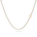 Bold Alphabet Letter Initial Charm Necklace in Rose Gold Tone - 70