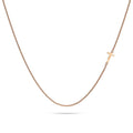 Bold Alphabet Letter Initial Charm Necklace in Rose Gold Tone - 78