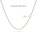 Bold Alphabet Letter Initial Charm Necklace in Rose Gold Tone - 84