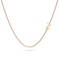 Bold Alphabet Letter Initial Charm Necklace in Rose Gold Tone - 102
