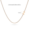 Bold Alphabet Letter Initial Charm Necklace in Rose Gold Tone - 104