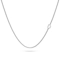 Bold Alphabet Letter Initial Charm Necklace in White Gold Tone - 14