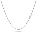 Bold Alphabet Letter Initial Charm Necklace in White Gold Tone - 18