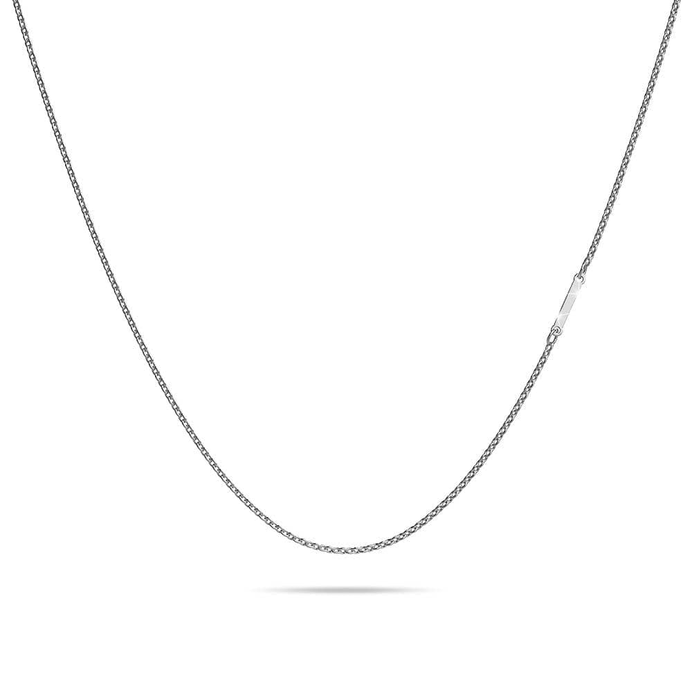 Bold Alphabet Letter Initial Charm Necklace in White Gold Tone - 34
