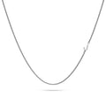 Bold Alphabet Letter Initial Charm Necklace in White Gold Tone - 38