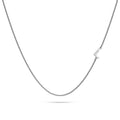Bold Alphabet Letter Initial Charm Necklace in White Gold Tone - 46
