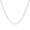 Bold Alphabet Letter Initial Charm Necklace in White Gold Tone - 66