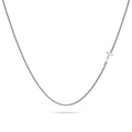 Bold Alphabet Letter Initial Charm Necklace in White Gold Tone - 78