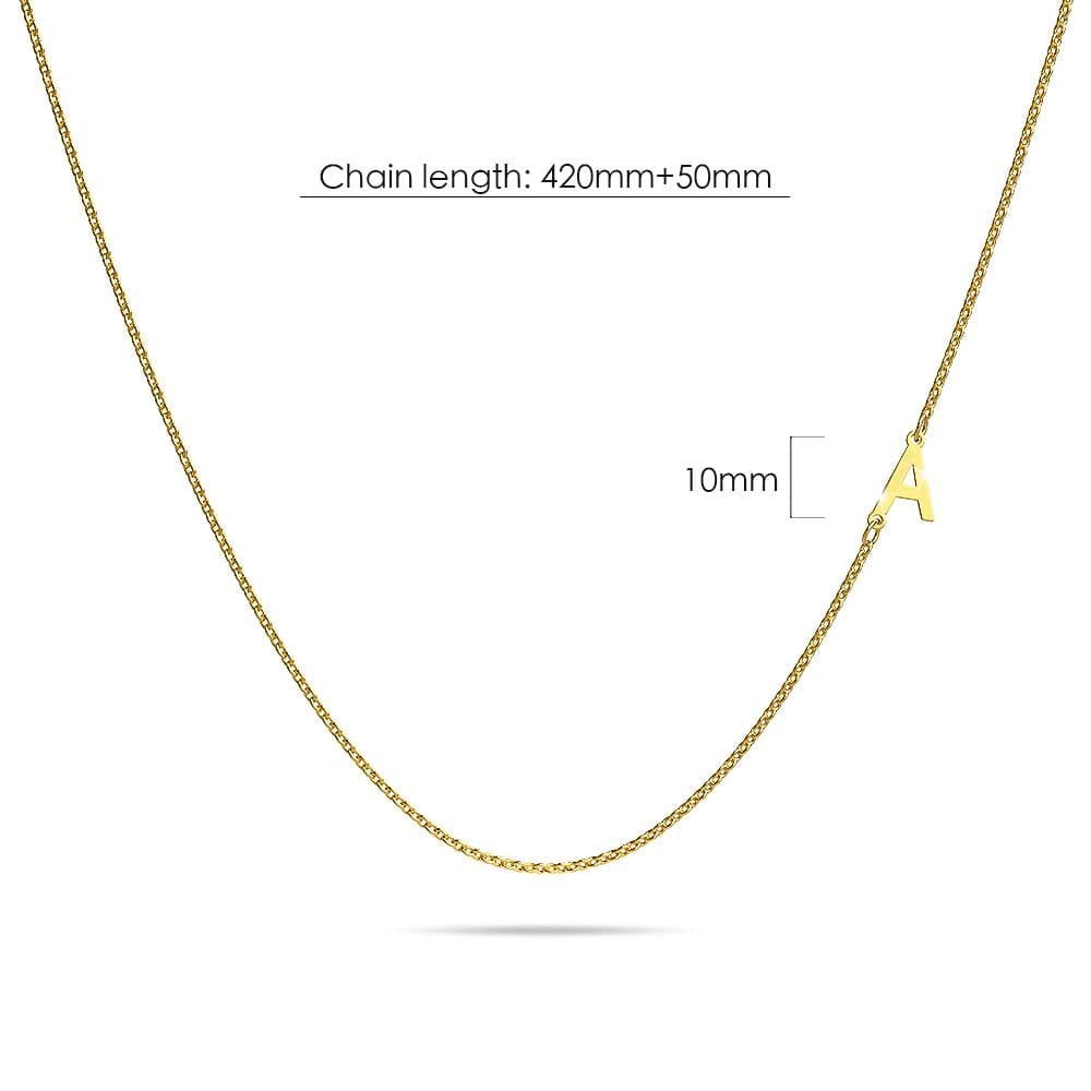 Bold Alphabet Letter Initial Charm Necklace in Gold Tone - 4