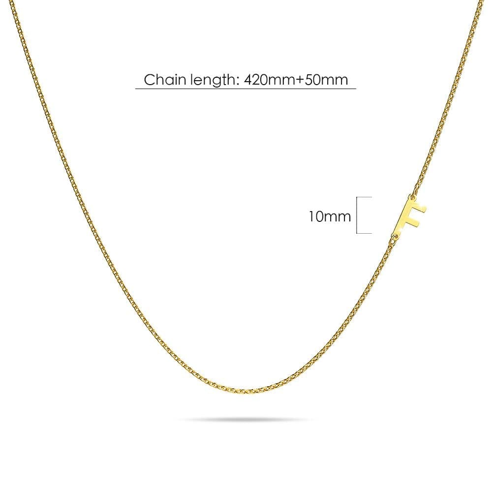 Bold Alphabet Letter Initial Charm Necklace in Gold Tone - 24