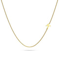 Bold Alphabet Letter Initial Charm Necklace in Gold Tone - 42