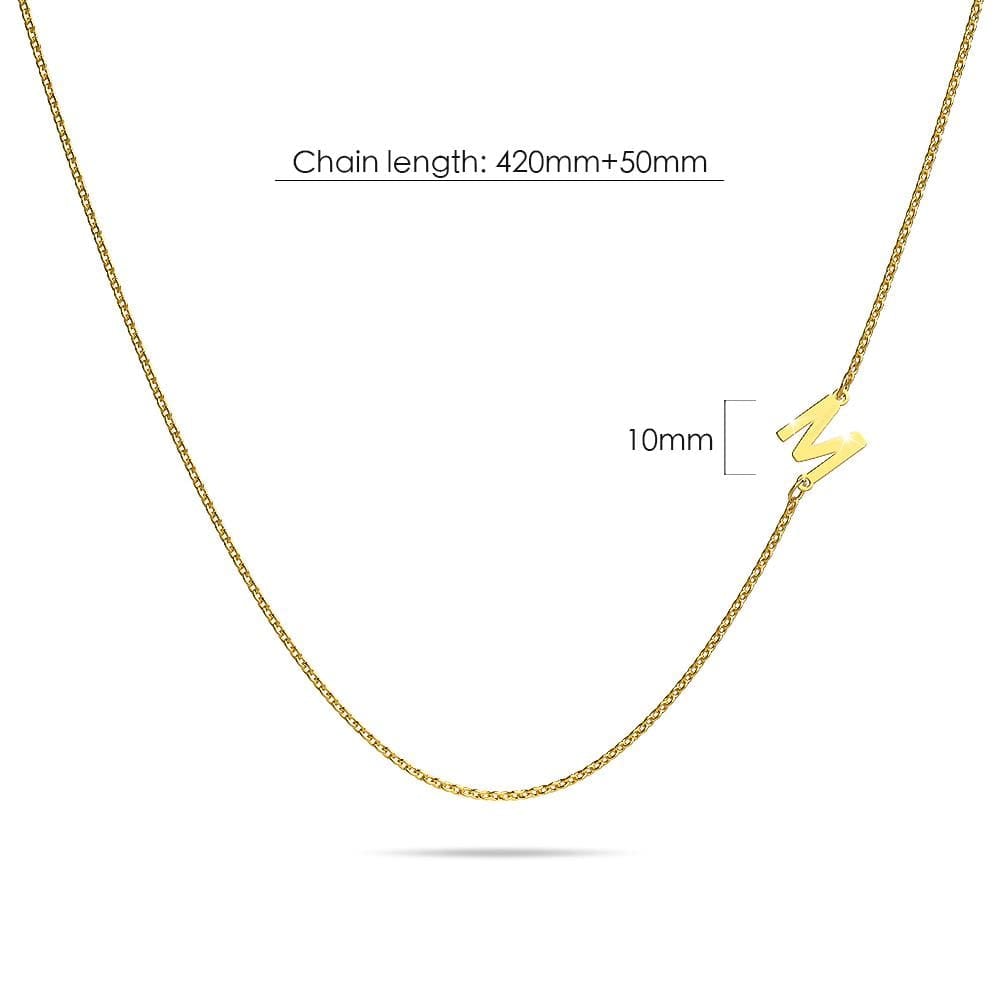 Bold Alphabet Letter Initial Charm Necklace in Gold Tone - 52