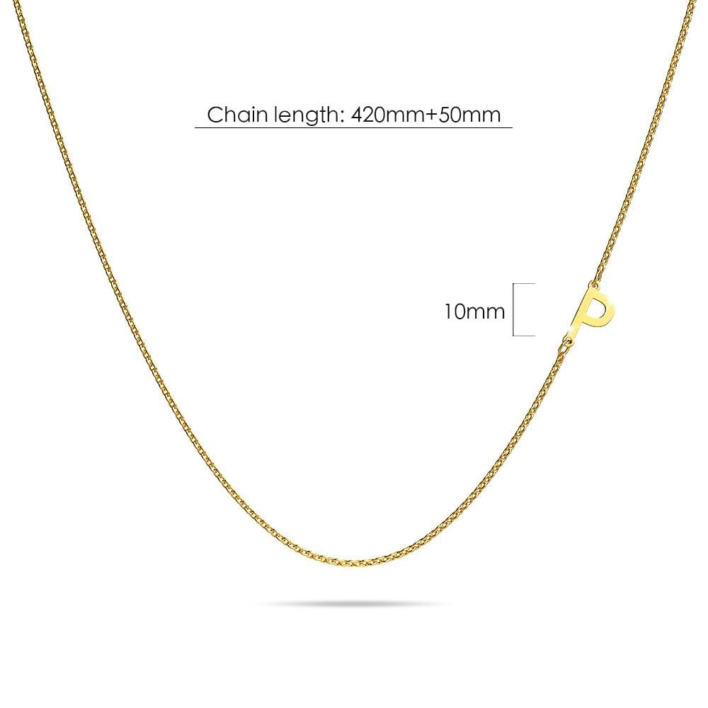 Bold Alphabet Letter Initial Charm Necklace in Gold Tone - 64