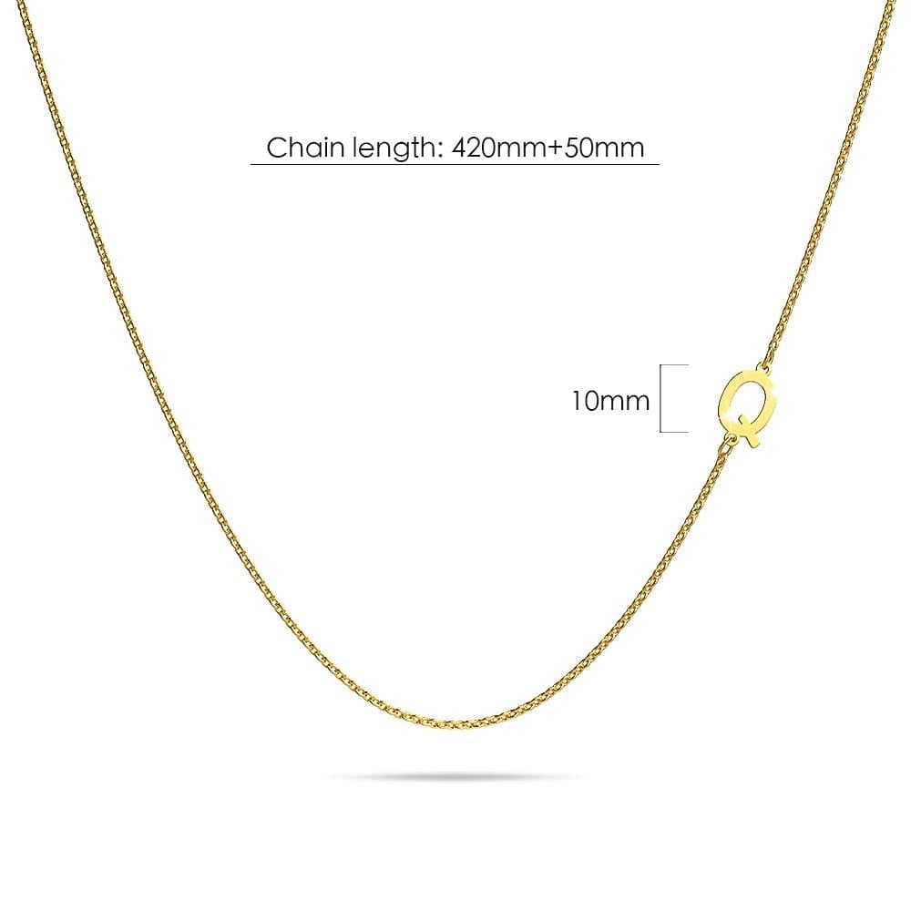 Bold Alphabet Letter Initial Charm Necklace in Gold Tone - 68