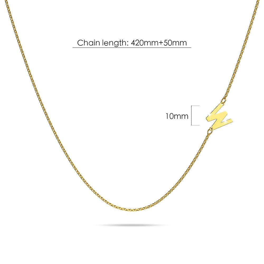 Bold Alphabet Letter Initial Charm Necklace in Gold Tone - 92