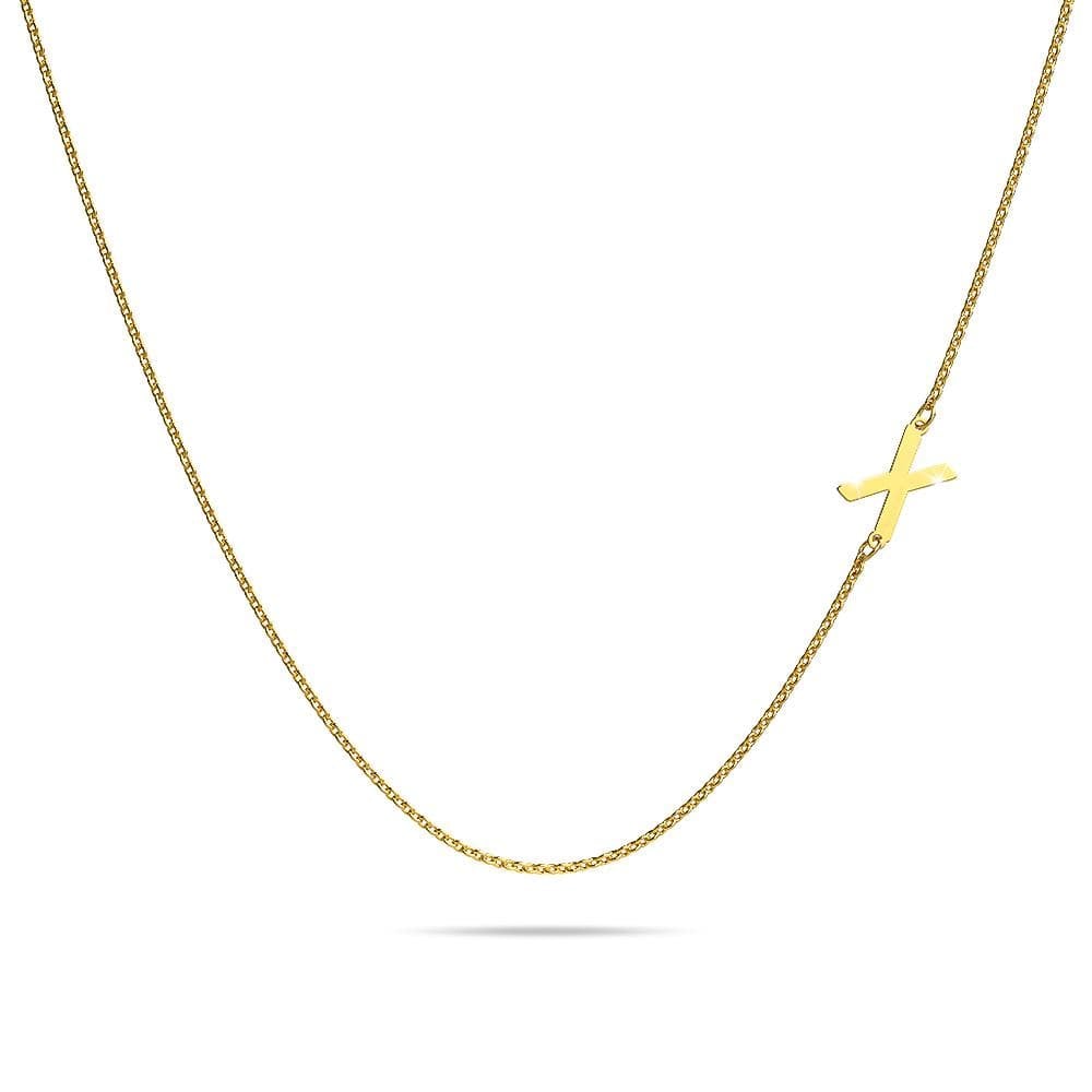 Bold Alphabet Letter Initial Charm Necklace in Gold Tone - 94
