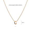 Initials Brick Alphabet Letter Necklace Rose Gold Layered Steel Jewellery - 60