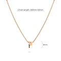 Initials Brick Alphabet Letter Necklace Rose Gold Layered Steel Jewellery - 64