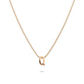 Initials Brick Alphabet Letter Necklace Rose Gold Layered Steel Jewellery - 66